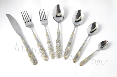 揭秘廚之福3厘C023鍍金噴砂刀叉匙 不銹鋼餐具的工藝美學(xué)與價(jià)值解析